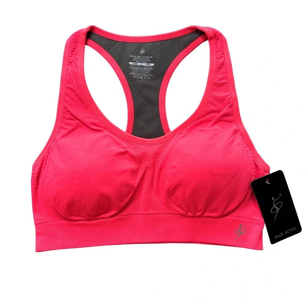 ❗️END OF YEAR SALE NWT Coral Red High Impact Sports Bra with Removable Cups S/M - Picture 5 of 10